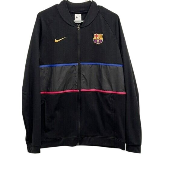 Nike FCB Culers Black Track Jacket With Yellow Swoosh & Team Logo Mens Full Zip - Picture 1 of 10